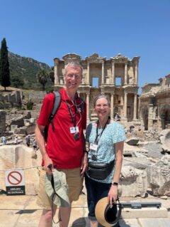 image of Elmer and Elaine at Ephesus library