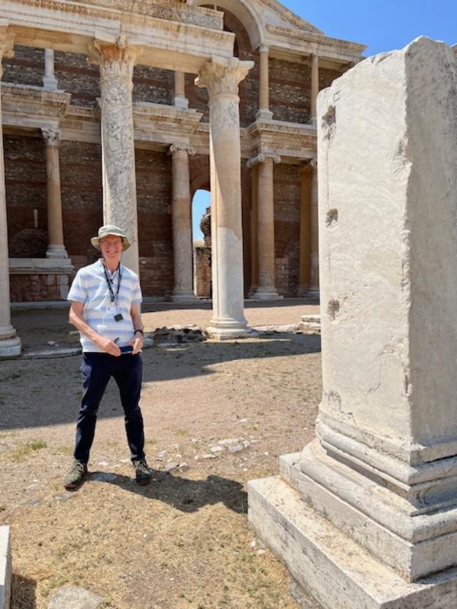 Elmer in at the restored gymnasium of Sardis